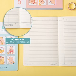 Vở Kẻ Ngang Capybara 80/120/ 200 Trang Định Lượng 70gsm, Vở Viết B5 May Gáy Giấy Chống Lóa Cao Cấp NB5-08-0362