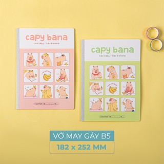 Vở Kẻ Ngang Capybara 80/120/ 200 Trang Định Lượng 70gsm, Vở Viết B5 May Gáy Giấy Chống Lóa Cao Cấp NB5-08-0362