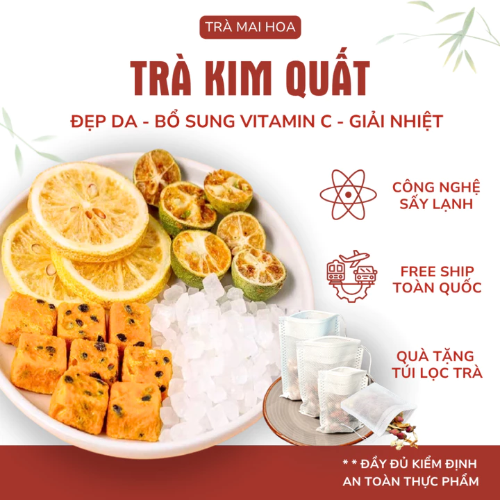 Trà Kim Quất Chanh Dây Mai Hoa - Trà Thảo Mộc Giải Nhiệt, Bổ Sung Vitamin C, Đẹp Da, Detox, Giữ Dáng