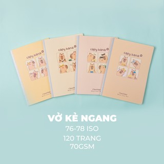 Vở Kẻ Ngang Capybara 80/120/ 200 Trang Định Lượng 70gsm, Vở Viết B5 May Gáy Giấy Chống Lóa Cao Cấp NB5-08-0362