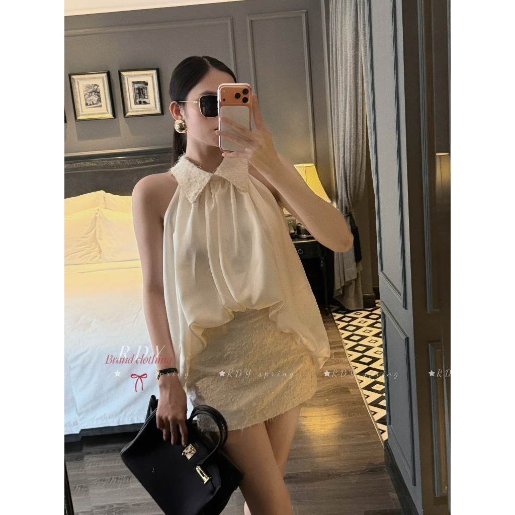 SÉT REN TUYẾT PHỐI REN LƯỚI + LỤA HÀN CAO CẤP SANG CHẢNH BY CHAMIE