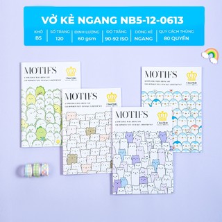 Combo 5 Vở Kẻ Ngang B5 Classmate Partten 60gsm 72/120Trang, Bìa Cán Bóng Cao Cấp Chống Thâm, Cho Học Sinh, Sinh Viên