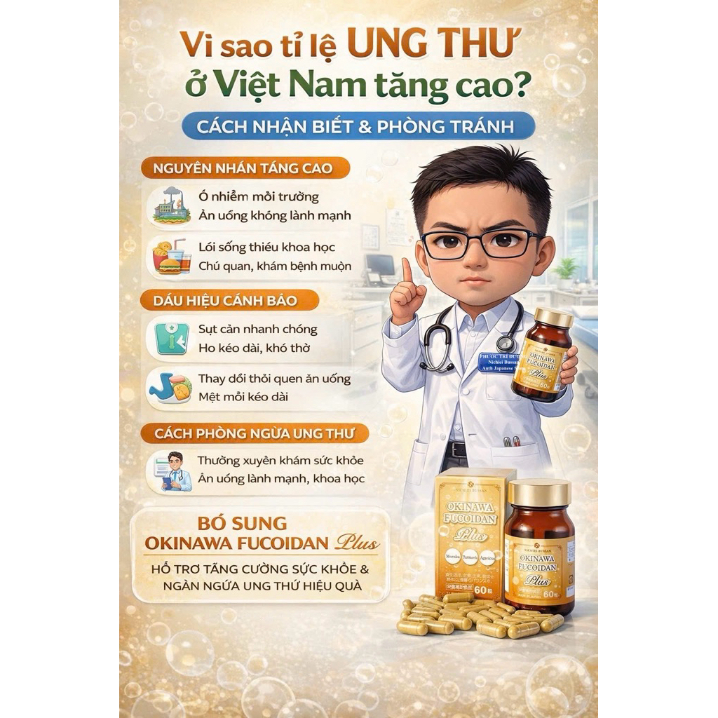 [FUCOIDAN NHẬT BẢN] Viên Uống Okinawa Fucoidan Plus 60 viên Nhật Bản - Hồ Trợ Tăng Cường Sức Khỏe