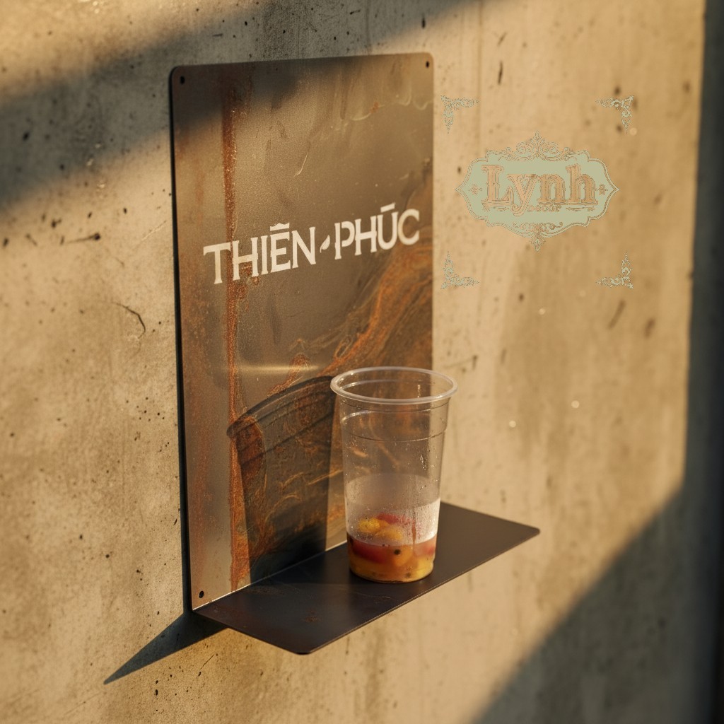KỆ INOX TREO TƯỜNG ĐỂ CAFE,TRÀ SỮA CHỤP ẢNH SẢN PHẨM – Lynhdecor miễn phí cắt tên theo yêu cầu