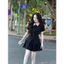 Váy Nữ Thiết Lế Cổ Sơ Mi Thanh Lịch, Đầm Nữ Tay Ngắn Phối Chân Váy Xoè Đi Chơi Đi Tiệc Xinh