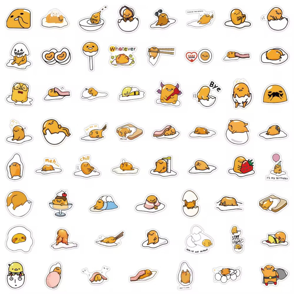 100 sticker trứng ốp la phiên bản nghịch ngợm