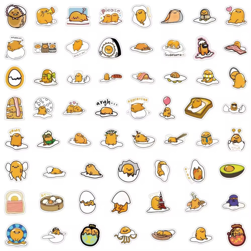 100 sticker trứng ốp la phiên bản nghịch ngợm