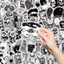 100 sticker vintage style trắng đen chống nước tốt mẫu mới nhất năm 2026