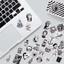 100 sticker vintage style trắng đen chống nước tốt mẫu mới nhất năm 2026