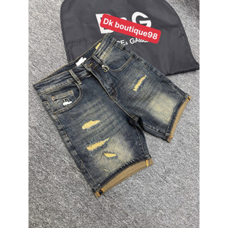 Quần Short Jean xanh mài rách Nam Phối Túi Họa Tiết Cao Cấp – Form Slim Fit Trẻ Trung, Chất Denim Mềm Mịn phong cách