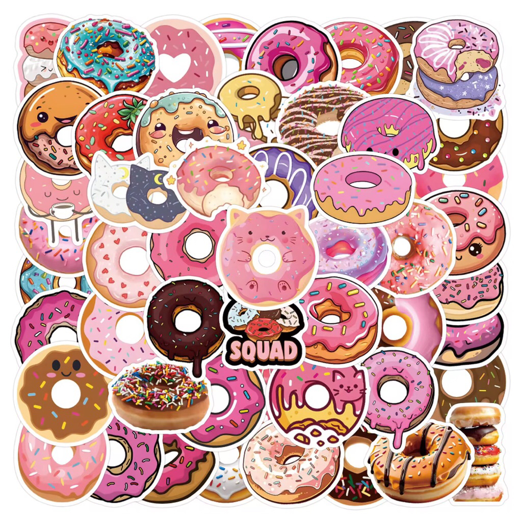 100 sticker bánh donut