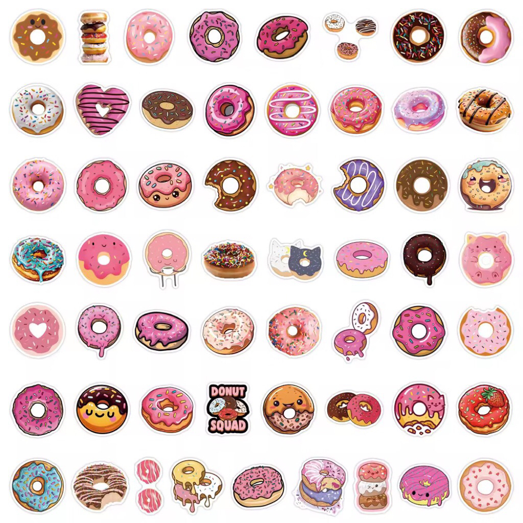 100 sticker bánh donut