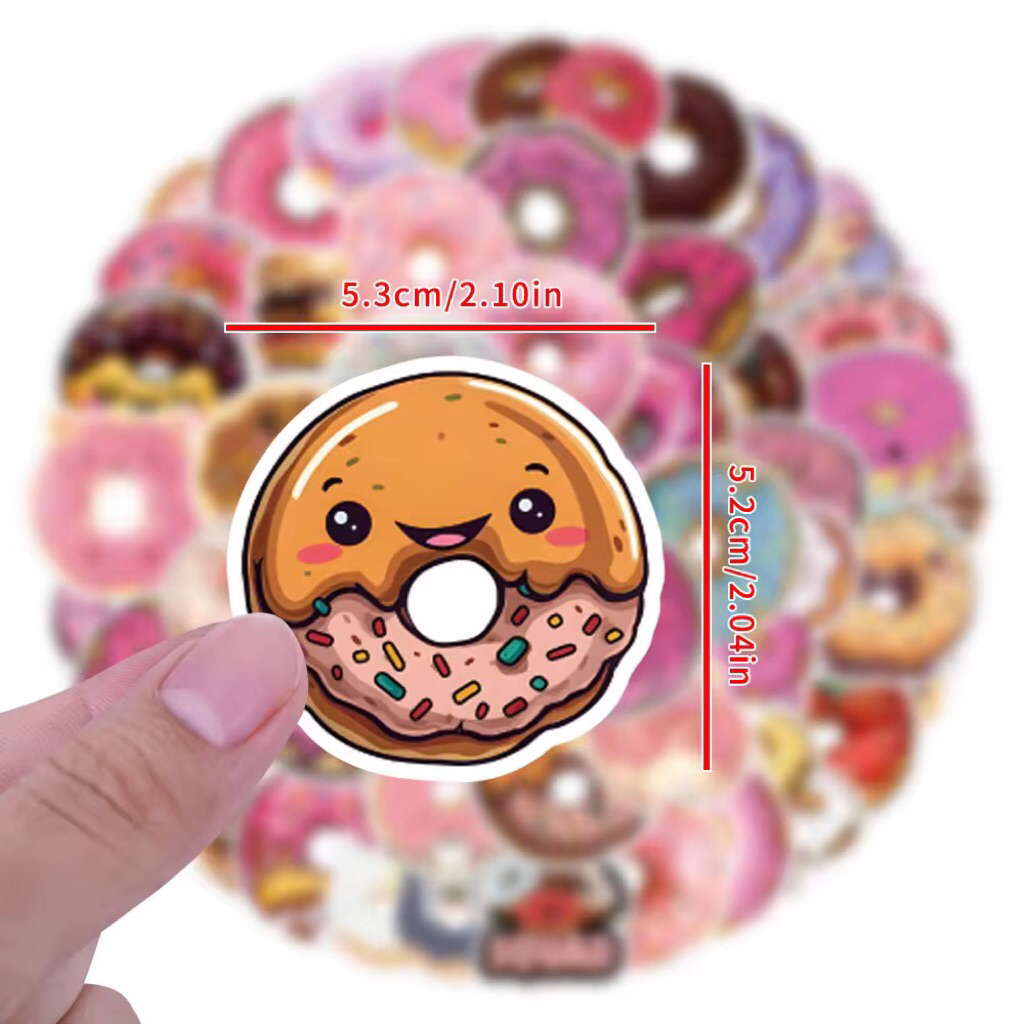 100 sticker bánh donut