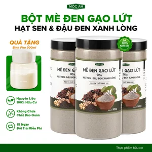 Bột Mè Đen Gạo Lứt Mix Hạt Sen & Đậu Đen Xanh Lòng 4 Vị Nguyên Chất Mộc An Không Chất Bảo Quản Bột Mịn Giàu Dinh Dưỡng