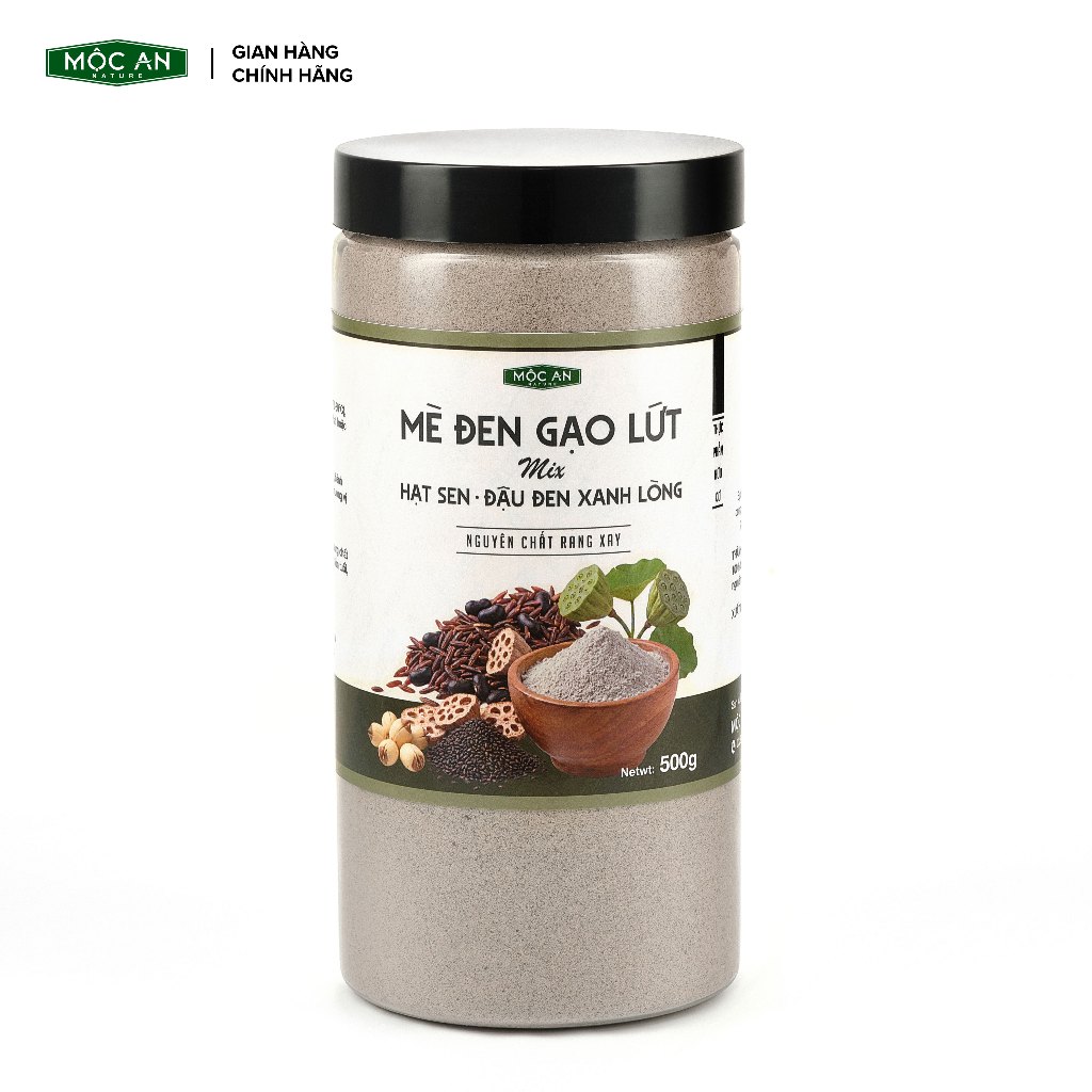 Bột Mè Đen Gạo Lứt Mix Hạt Sen & Đậu Đen Xanh Lòng 4 Vị Nguyên Chất Mộc An Không Chất Bảo Quản Bột Mịn Giàu Dinh Dưỡng