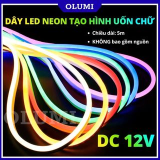 Dây đèn led neon flex (6x12)mm DC12V ứng dụng uốn chữ tạo hình (cuồn 5m chưa nguồn)
