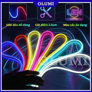 Dây đèn led neon flex (6x12)mm DC12V ứng dụng uốn chữ tạo hình (cuồn 5m chưa nguồn)