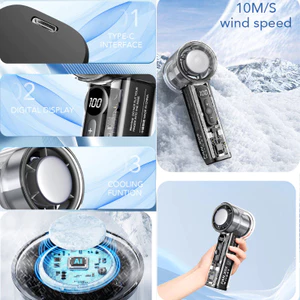 Quạt Cầm Tay Mini Turbo Sò Lạnh X05 Mới 2025 Có 100 Tốc Độ Gió Turbo Phản Lực Giảm Ồn Pin 4000 mAh