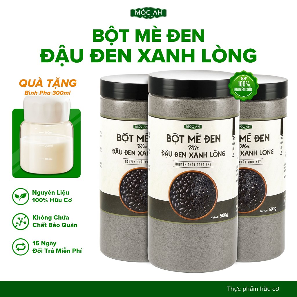 Bột Mè Đen Đậu Đen Xanh Lòng Nguyên Chất Mộc An Giàu Dinh Dưỡng Giúp Đẹp Da Đen Tóc Tự Nhiên