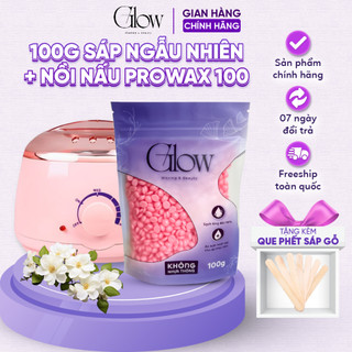 Combo Nồi Đun Sáp Wax Lông ProWax 100 + 100gr Sáp Dừa Hồng Wax Lông Cao Cấp GLOW WAXING CHE TÊN-8582