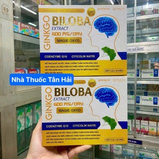 Viên uống Ginkgo Biloba - hỗ trợ hoạt huyết, tăng cường tuần hoàn máu não, giảm đau đầu, hoa mắt chóng mặt, hộp 60 viên