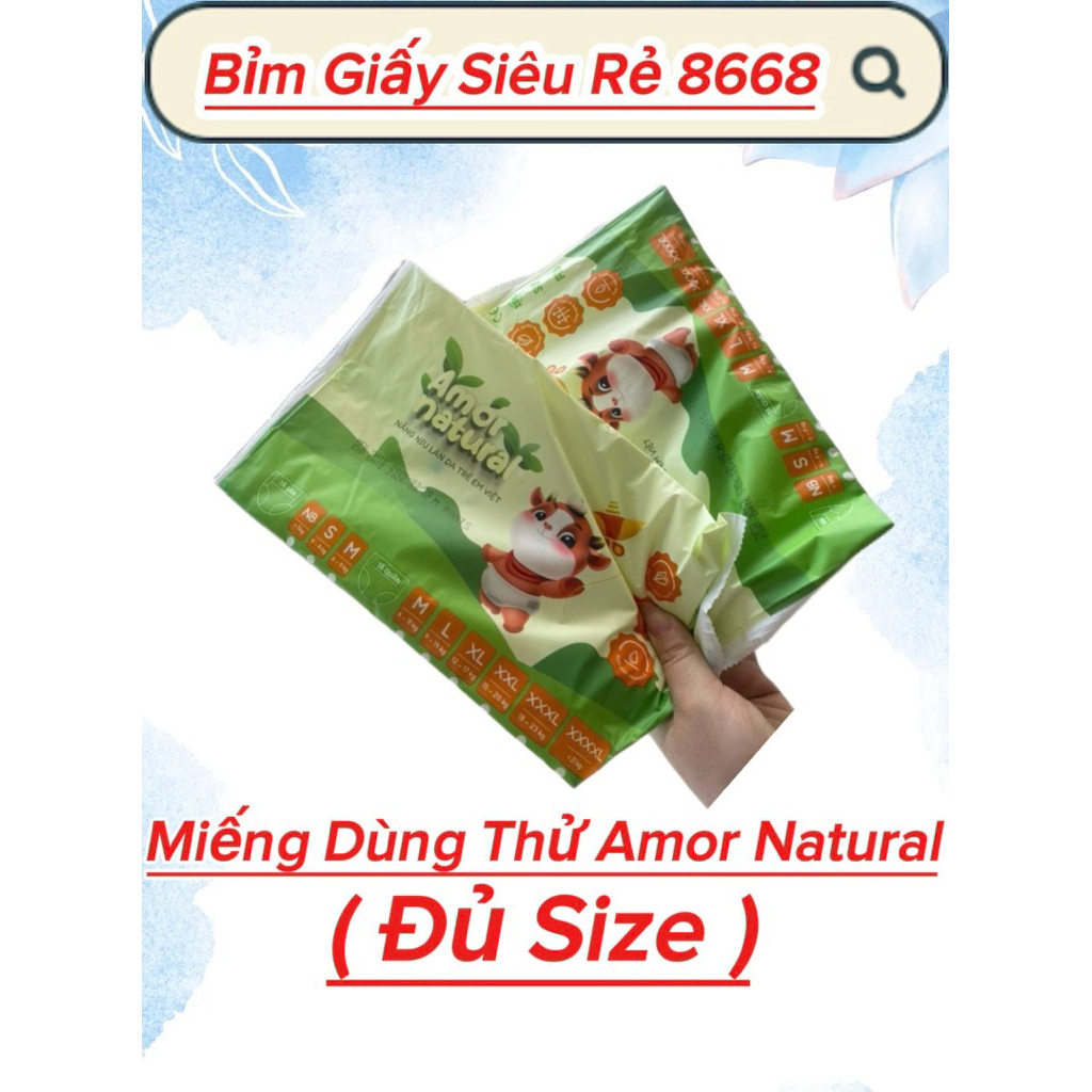 Miếng Dùng Thử Amor Natural Đủ Size Siêu Mềm Mịn ( ComBo 10 Miếng )