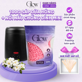 Combo 100gr Sáp Hồng Dừa Dùng Cho Da Nhạy Cảm + Nồi Nấu Sáp ProWax 200 Chống Dính GLOW CHE TÊN 1013