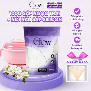 Combo Nồi Silicon Chống Dính + 100Gr Sáp Wax Lông GLOW WAXING Bám Lông Tốt Tặng Que Gỗ 1092