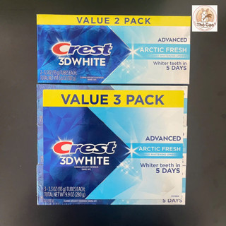 Kem đánh răng Crest 3D White Advanced Arctic Fresh (xanh dương) (93g)