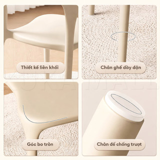 Ghế sừng tựa lưng bằng nhựa chống nước có thể xếp chồng lên nhau dùng được trong quán cà phê ban công sân vườn