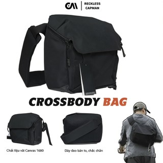 Reckless Capman Túi Đeo Chéo Nam Canvas Cỡ Lớn 35x25x10cm Chống Sốc Chống Nước Đựng Vừa Laptop Bag