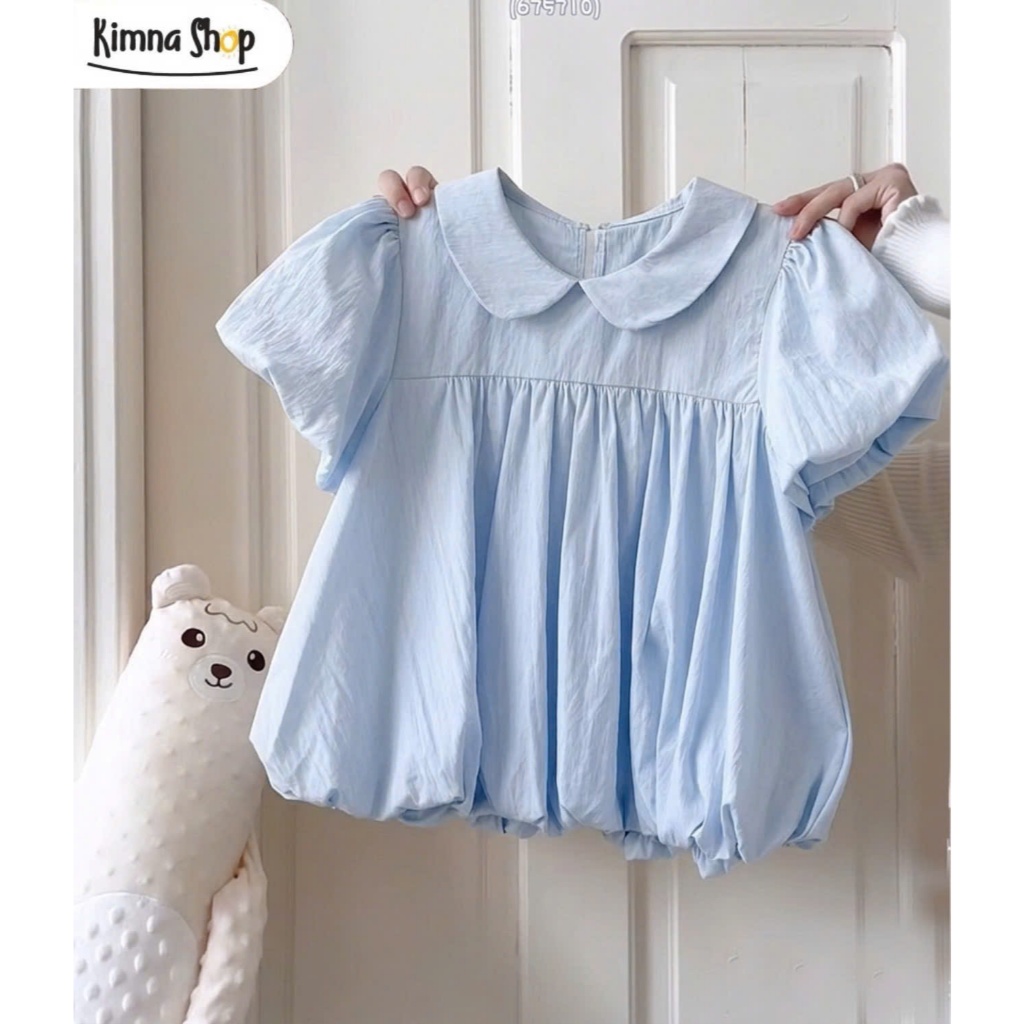 Áo Bí Tay Bồng Cổ Sen 2 Lớp Tiểu Thư Xinh Xắn