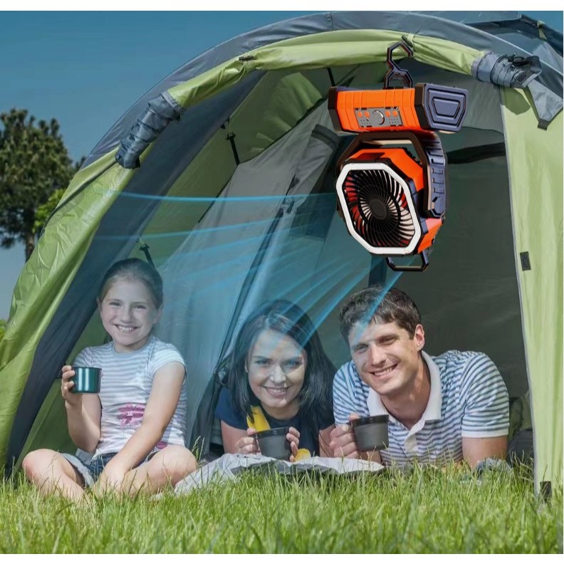 Quạt Sạc Tích Điện Cắm Trại Dã Ngoại  F6, F6S Pin  20000mAh Tích Hợp Đèn, Sạc, Điều Khiển