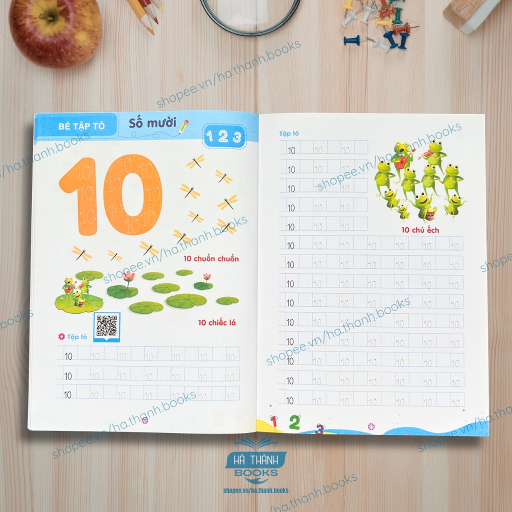 Sách Tập Tô Số Cho Bé 5-6 Tuổi Luyện Viết Số 1-10 Theo Mẫu Chữ Mới Chuẩn Bị Vào Lớp 1
