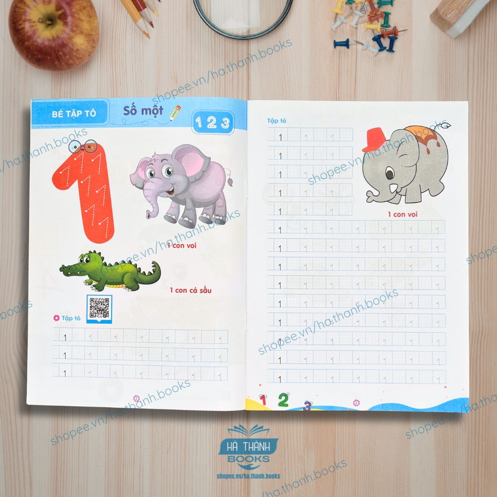 Sách Tập Tô Số Cho Bé 5-6 Tuổi Luyện Viết Số 1-10 Theo Mẫu Chữ Mới Chuẩn Bị Vào Lớp 1