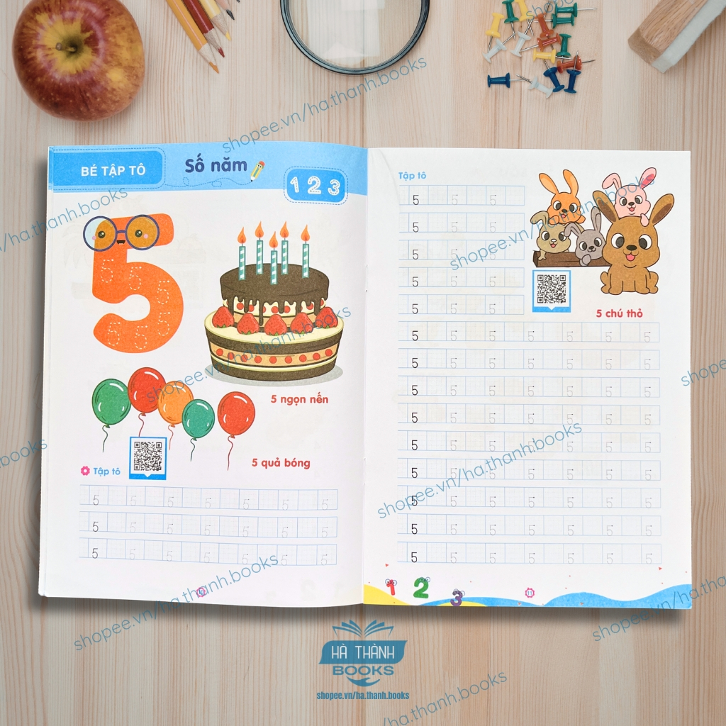Sách Tập Tô Số Cho Bé 5-6 Tuổi Luyện Viết Số 1-10 Theo Mẫu Chữ Mới Chuẩn Bị Vào Lớp 1