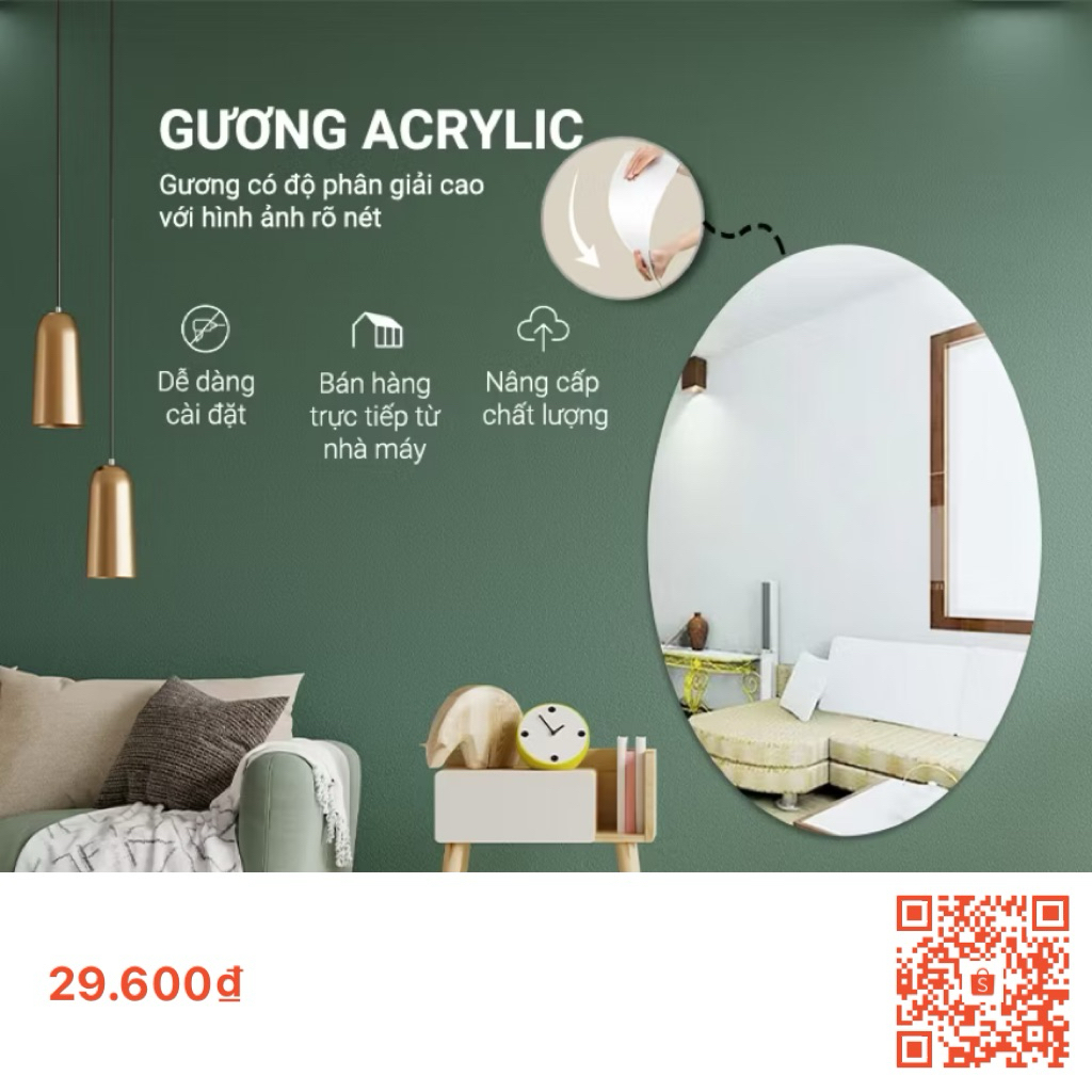 🪞 Gương Bâgu Dục Dán Tường – Nhẹ, Bền, Sang Trọng Cho Mọi Không Gian