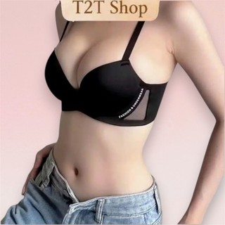 [TĂNG SIZE] Áo lót nữ MASSAGE T2T áo su thoáng khí đệm mỏng nâng ngực tạo khe viền lưới chống xệ cup chữ V