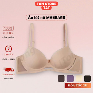 [TĂNG SIZE] Áo lót nữ MASSAGE T2T áo su thoáng khí đệm mỏng nâng ngực tạo khe viền lưới chống xệ cup chữ V