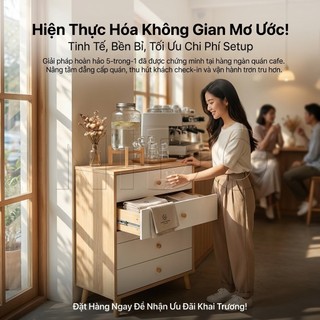 Nido Tủ Ngăn Kéo Tủ Decor 5 Hộc Cho Quầy Cafe Tự Phục Vụ Nhỏ Gọn Hiện Đại Sang Trọng
