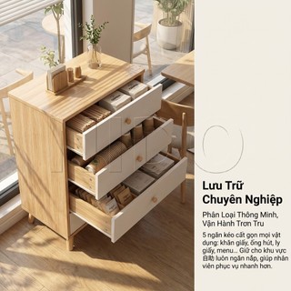 Nido Tủ Ngăn Kéo Tủ Decor 5 Hộc Cho Quầy Cafe Tự Phục Vụ Nhỏ Gọn Hiện Đại Sang Trọng