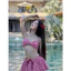 Set Váy Đi Biển Bikini DTD 3 Món (SẴN SHIP) Siêu Cưngg Màu Đỏ Kẻ Carroo Chuẩn Mẫu Mặc Kèm Ảnh Thật Shop Chụp