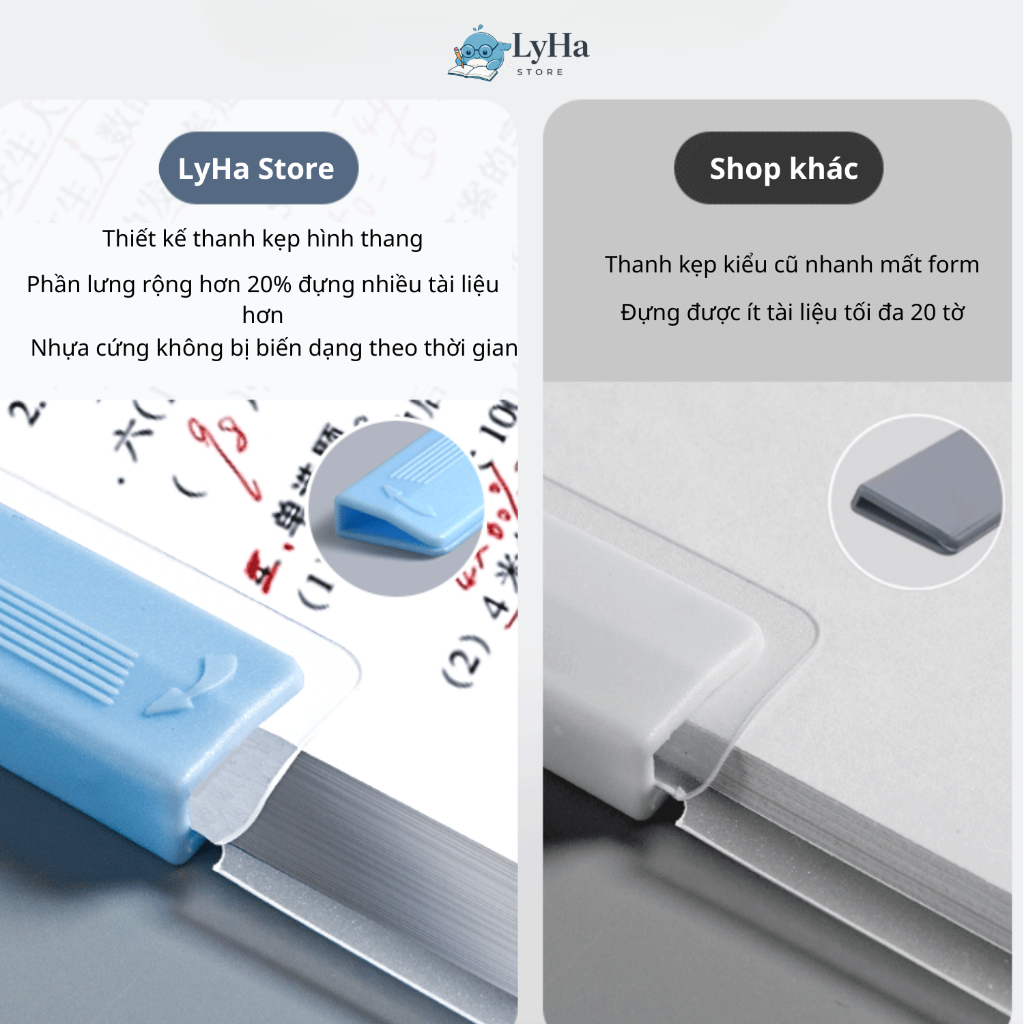 Kẹp Tài Liệu A4 A3 Nhựa Cao Cấp , Gáy Thanh Xoay 90 độ Chắc Chắn Kẹp Tài Liệu, Đề Cương Từng Môn Học