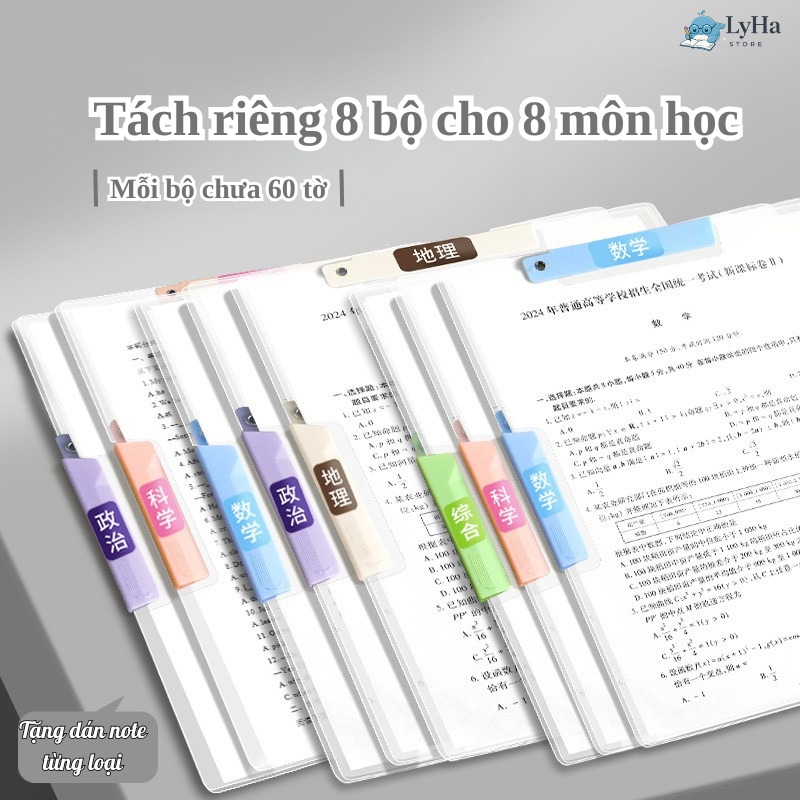 Kẹp Tài Liệu A4 A3 Nhựa Cao Cấp , Gáy Thanh Xoay 90 độ Chắc Chắn Kẹp Tài Liệu, Đề Cương Từng Môn Học