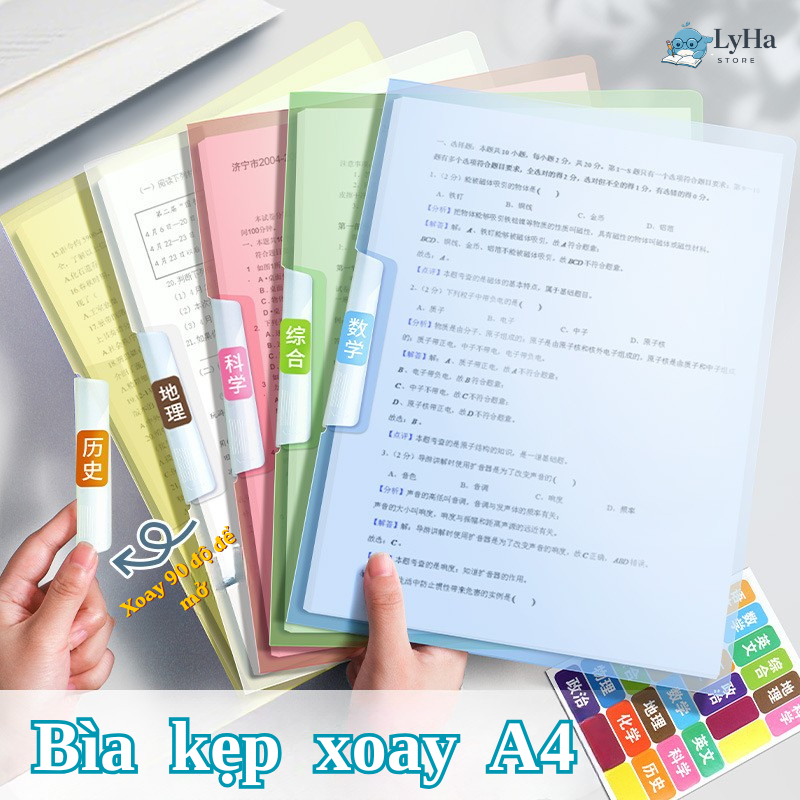 Kẹp Tài Liệu A4 A3 Nhựa Cao Cấp , Gáy Thanh Xoay 90 độ Chắc Chắn Kẹp Tài Liệu, Đề Cương Từng Môn Học