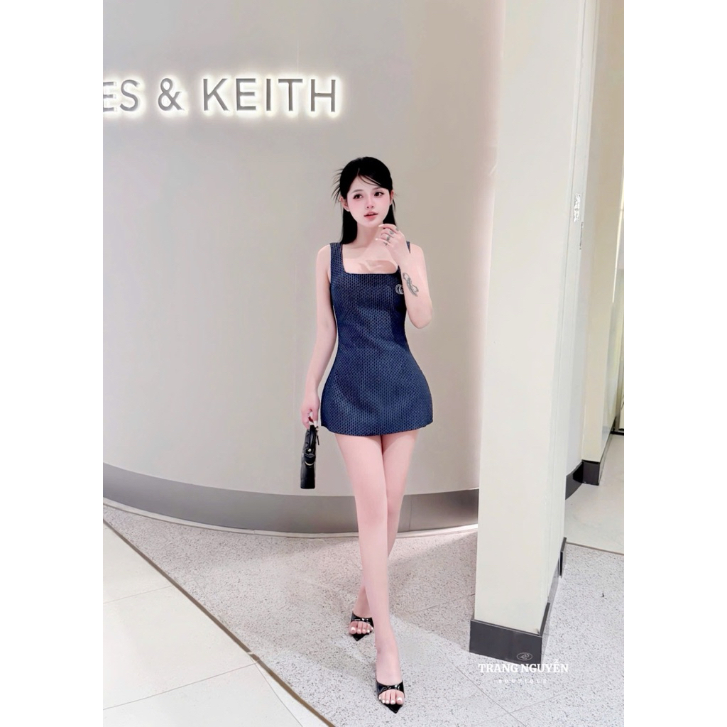 Váy jean 2 dây dáng A trẻ trung đi chơi