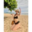 Bikini DTD 2 chi tiết đi biển viền bèo đính nơ dễ thương, Đồ bơi đi biển 2 chi tiết sang chảnh 2 màu <55kg - H25