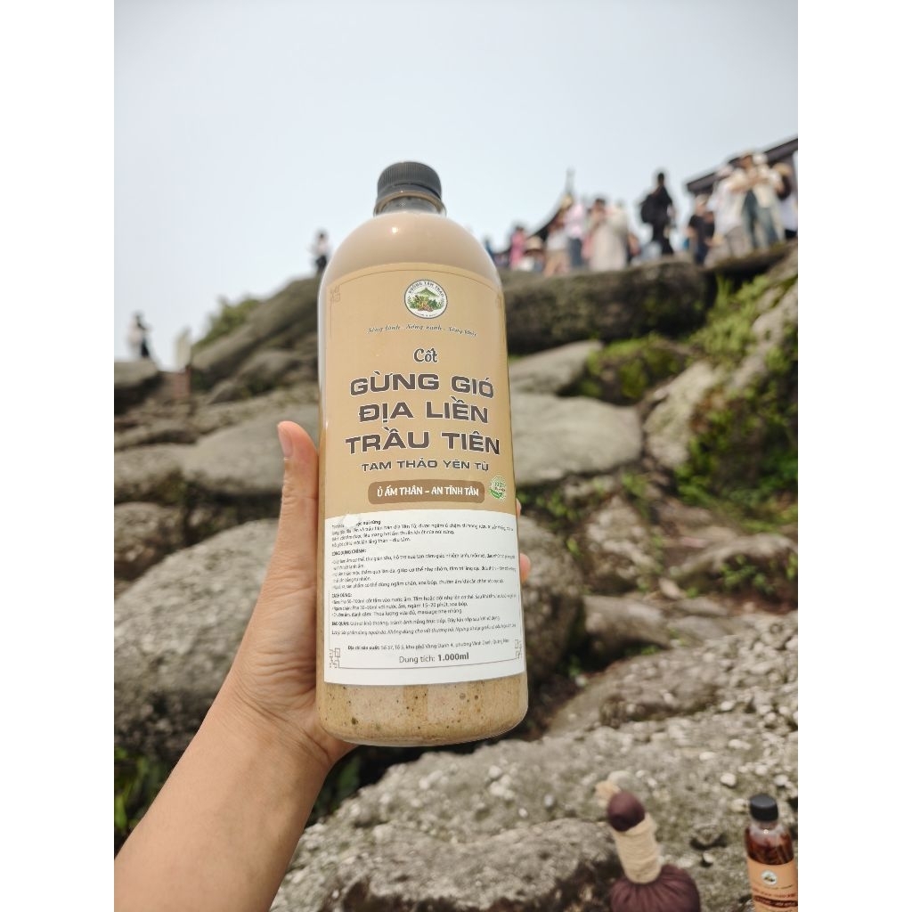 1000ml Cốt gừng gió, địa liền, trầu tiên Yên Tử: tắm, ngâm chân, xoa bóp, đánh cảm...