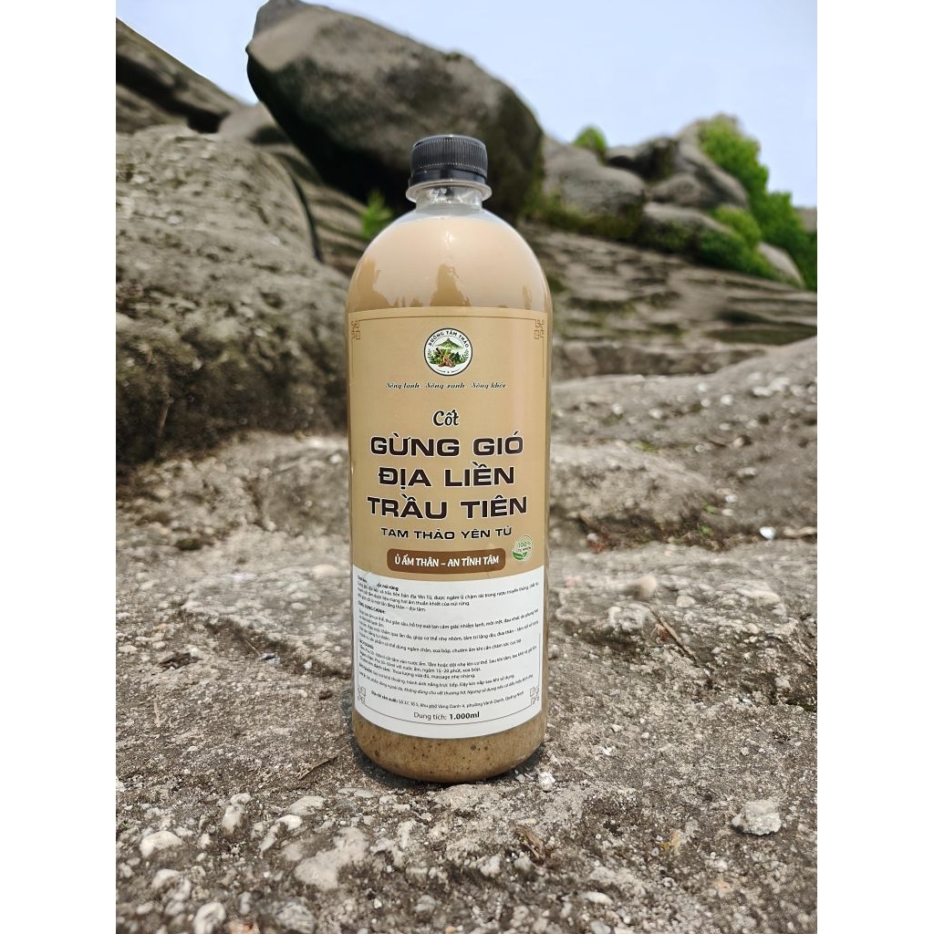 1000ml Cốt gừng gió, địa liền, trầu tiên Yên Tử: tắm, ngâm chân, xoa bóp, đánh cảm...