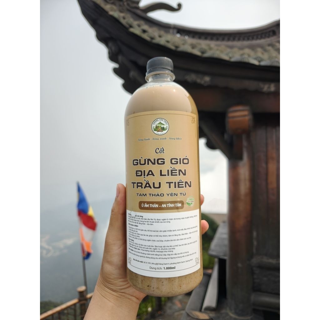 1000ml Cốt gừng gió, địa liền, trầu tiên Yên Tử: tắm, ngâm chân, xoa bóp, đánh cảm...